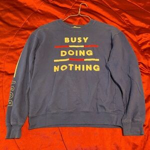 "Busy Doing Nothing" Blue Long Sleeve Size Medium